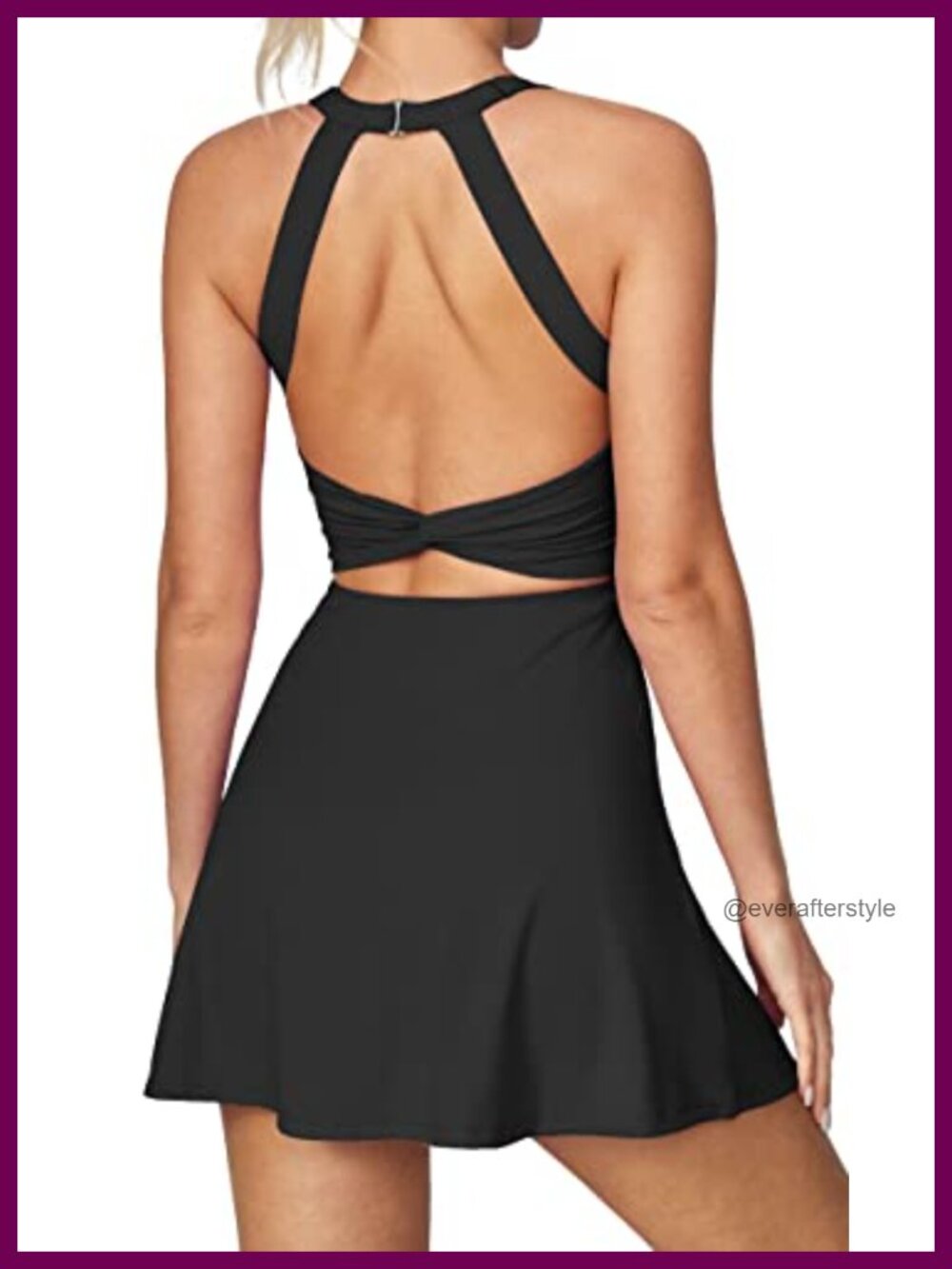 Tennis Dress with Built in Shorts Bra Athletic Cut Out Workout Golf Dress
